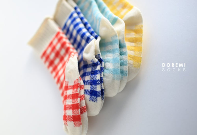 Doremi Socks - Korean Children Fashion - #littlefashionista - Cute Check Set - 4