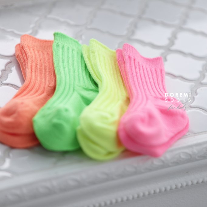 Doremi Socks - Korean Children Fashion - #minifashionista - Neon Ribbed Socks - 10
