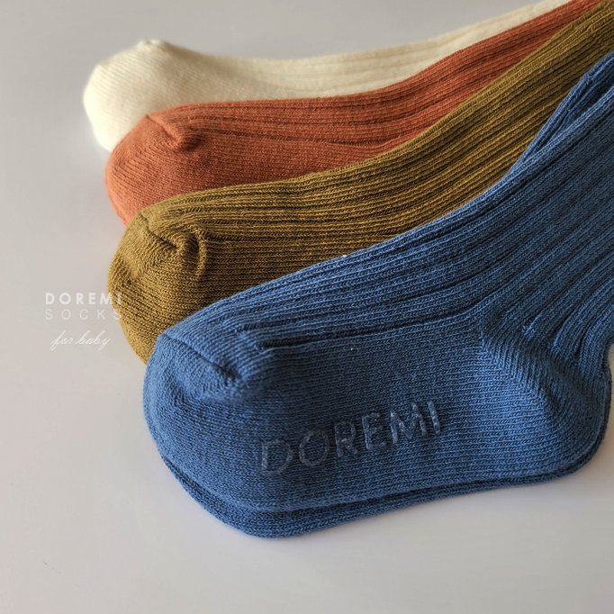Doremi Socks - Korean Children Fashion - #minifashionista - Olive Ribbed Sock Set - 5