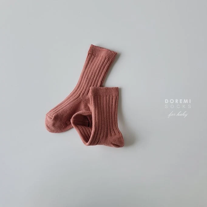 Doremi Socks - Korean Children Fashion - #minifashionista - Choco Berry Ribbed Sock Set - 9