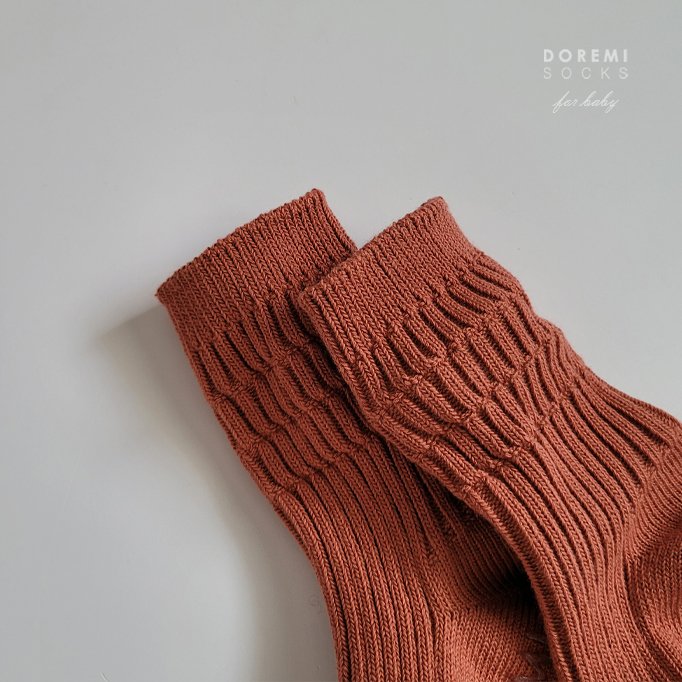 Doremi Socks - Korean Children Fashion - #minifashionista - Brick Thick Socks - 10