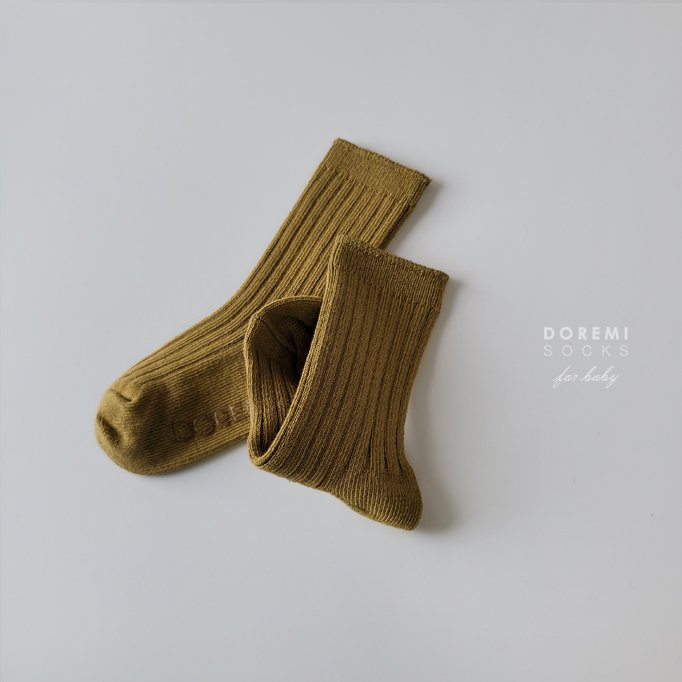 Doremi Socks - Korean Children Fashion - #prettylittlegirls - Olive Ribbed Sock Set - 6