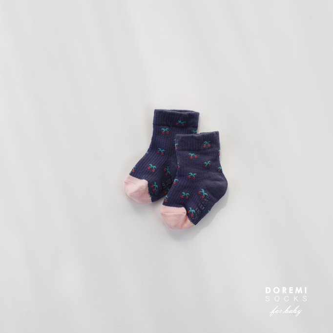 Doremi Socks - Korean Children Fashion - #prettylittlegirls - Cherry Waffle Sock Set - 5