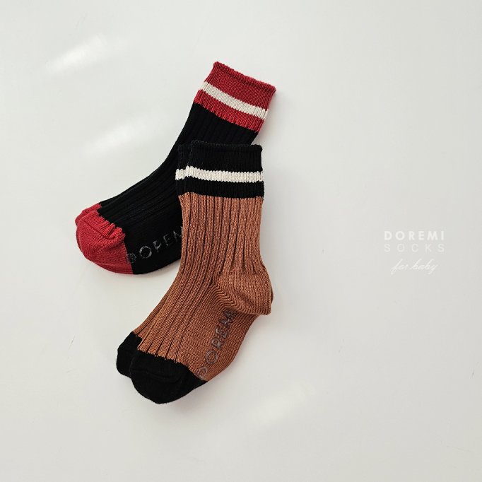 Doremi Socks - Korean Children Fashion - #minifashionista - Sand Thick Sock Set - 4