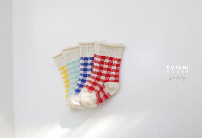 Doremi Socks - Korean Children Fashion - #stylishchildhood - Cute Check Set - 9