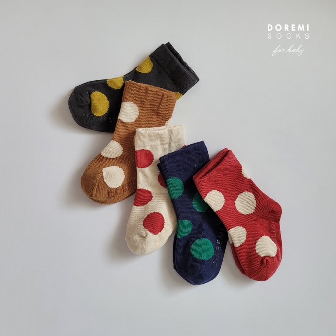 Doremi Socks - Korean Children Fashion - #toddlerclothing - French Dot Sock Set - 4