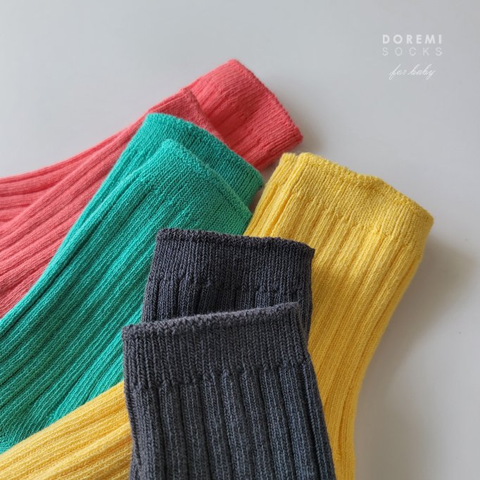 Doremi Socks - Korean Children Fashion - #stylishchildhood - Tropical Ribbed Sock Set - 2