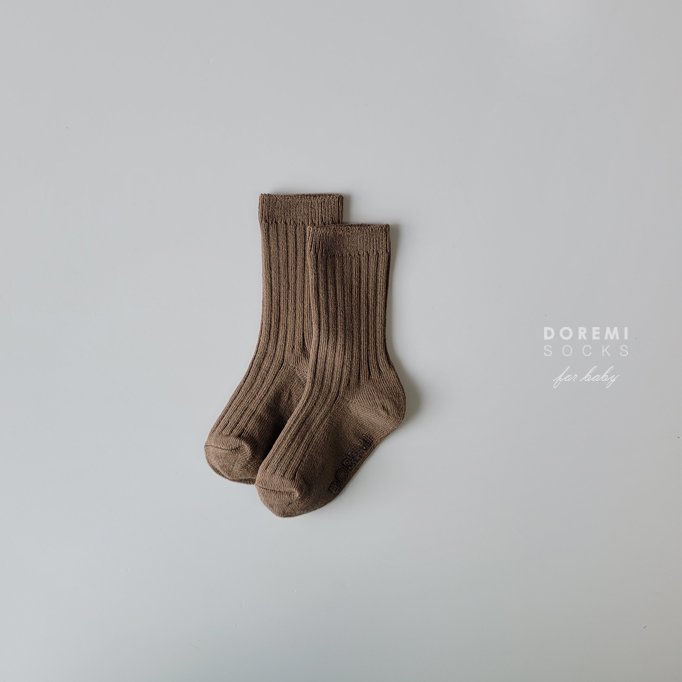 Doremi Socks - Korean Children Fashion - #todddlerfashion - Choco Berry Ribbed Sock Set - 11