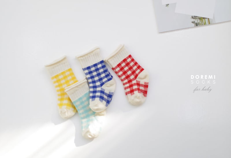 Doremi Socks - Korean Children Fashion - #todddlerfashion - Cute Check Set - 7