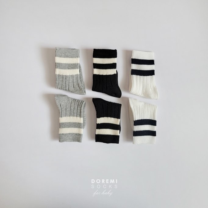 Doremi Socks - Korean Children Fashion - #todddlerfashion - Row Row Sock Set - 3