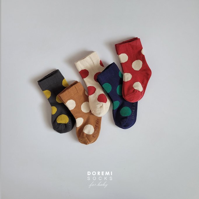 Doremi Socks - Korean Children Fashion - #todddlerfashion - French Dot Sock Set - 2