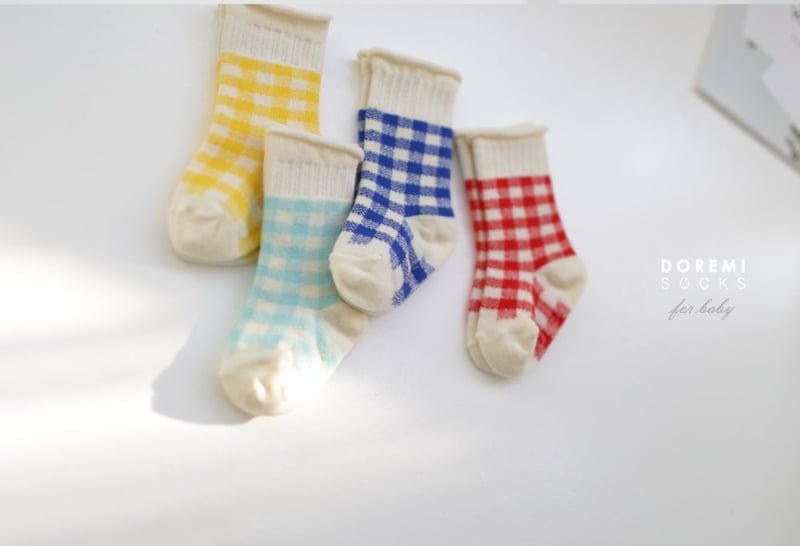 Doremi Socks - Korean Children Fashion - #toddlerclothing - Cute Check Set - 8