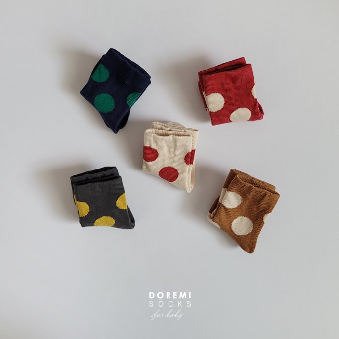 Doremi Socks - Korean Children Fashion - #toddlerclothing - French Dot Sock Set - 3
