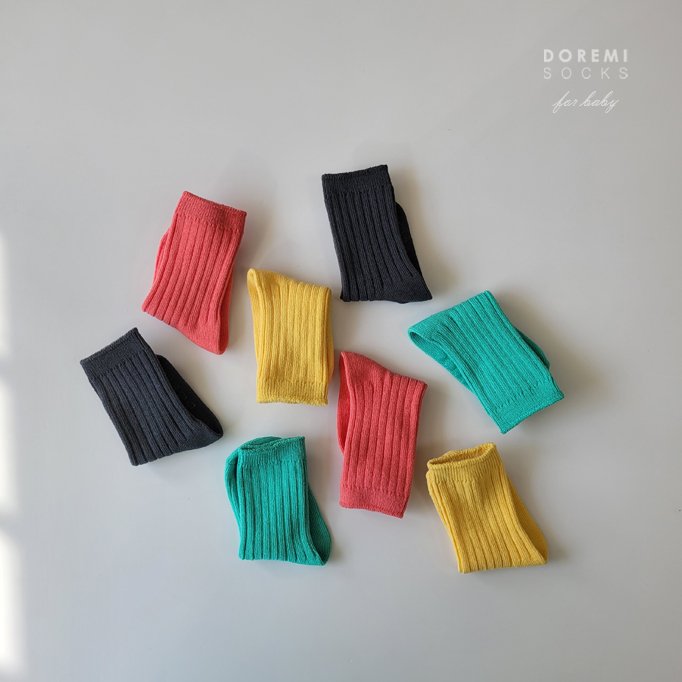 Doremi Socks - Korean Children Fashion - #toddlerclothing - Tropical Ribbed Sock Set