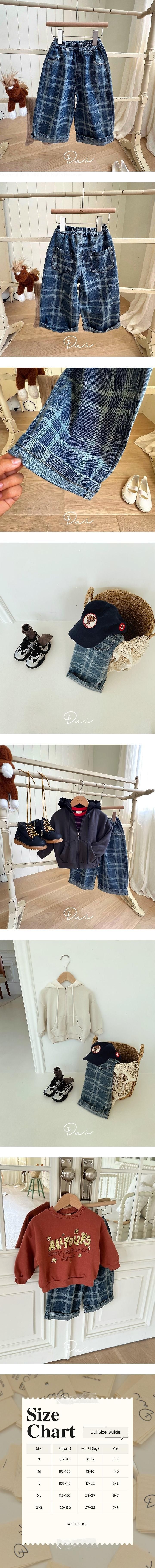 Dui - Korean Children Fashion - #littlefashionista - Check Denim Pants