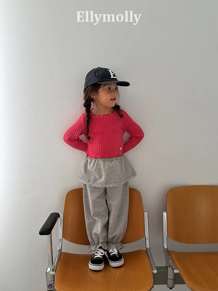 Ellymolly - Korean Children Fashion - #Kfashion4kids - Cottage Lace Jogger Pants - 11