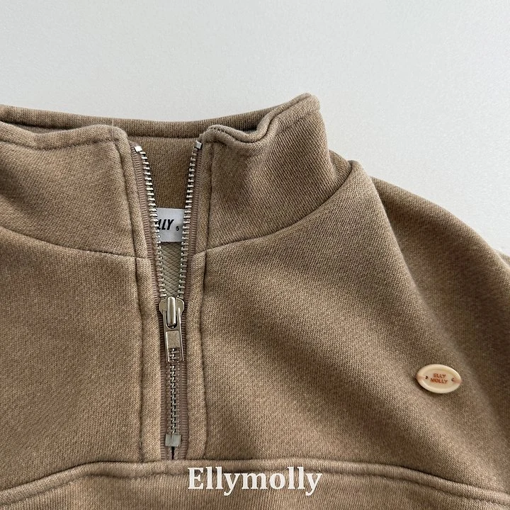 Ellymolly - Korean Children Fashion - #Kfashion4kids - Archi Pigment Half Zip-up Top - 8
