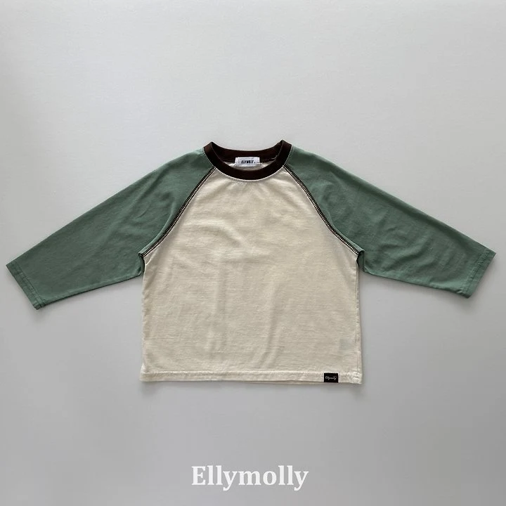 Ellymolly - Korean Children Fashion - #childrensboutique - Color Block Raglan Tee - 3