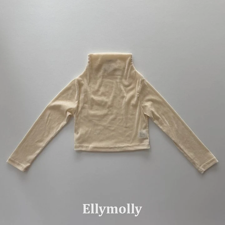 Ellymolly - Korean Children Fashion - #childrensboutique - Velvet Mesh Half Turtleneck Tee - 5