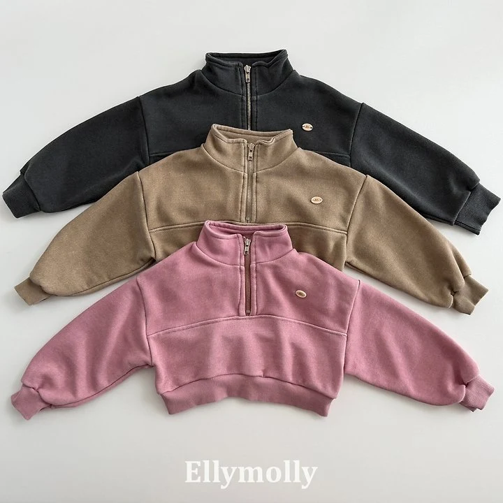 Ellymolly - Korean Children Fashion - #childrensboutique - Archi Pigment Half Zip-up Top