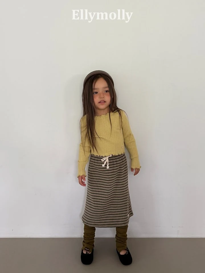 Ellymolly - Korean Children Fashion - #designkidswear - Shadow Long Skirt - 11