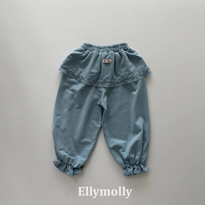 Ellymolly - Korean Children Fashion - #designkidswear - Cottage Lace Jogger Pants - 5