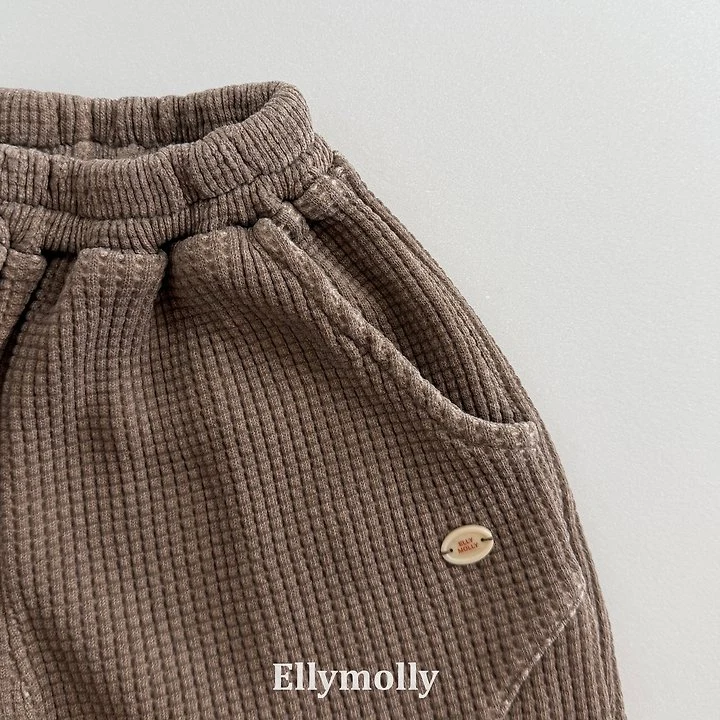 Ellymolly - Korean Children Fashion - #designkidswear - King Waffle Moment Jogger Pants - 7