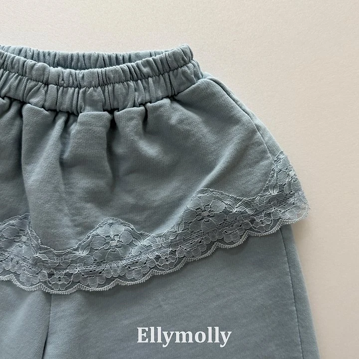 Ellymolly - Korean Children Fashion - #fashionkids - Cottage Lace Jogger Pants - 7
