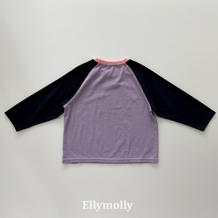 Ellymolly - Korean Children Fashion - #fashionkids - Color Block Raglan Tee - 6