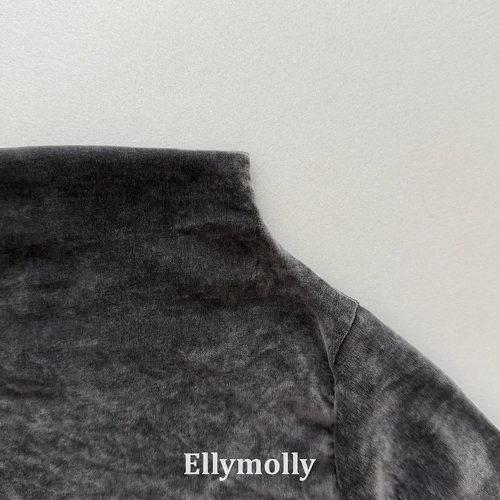 Ellymolly - Korean Children Fashion - #fashionkids - Velvet Mesh Half Turtleneck Tee - 8