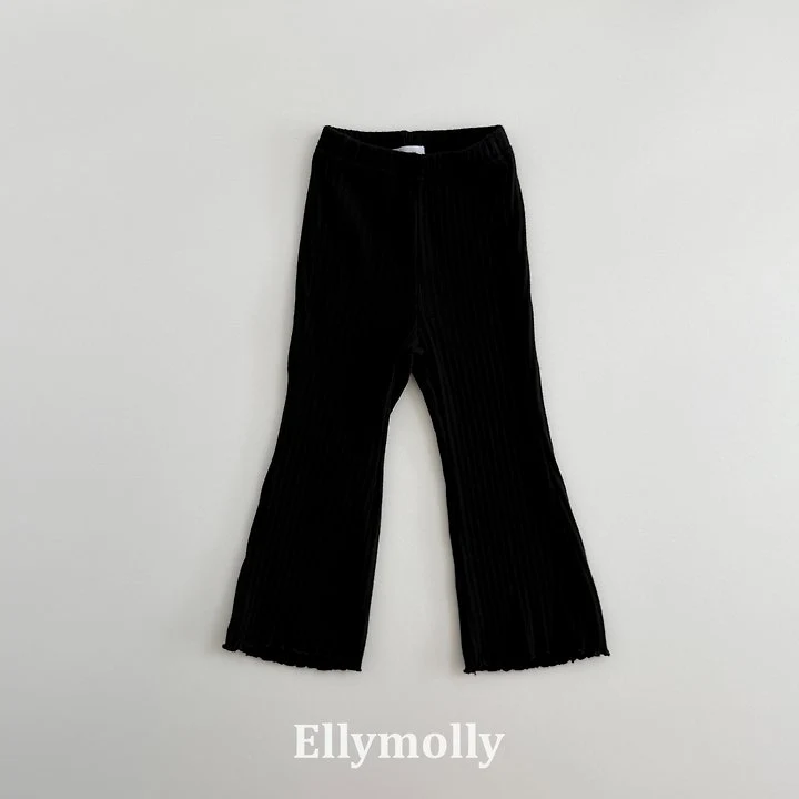 Ellymolly - Korean Children Fashion - #kidsshorts - Big Rib Bootscut Pants - 3