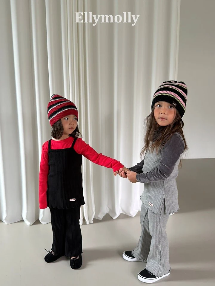 Ellymolly - Korean Children Fashion - #kidsshorts - Dudu Rib Layered Top - 12