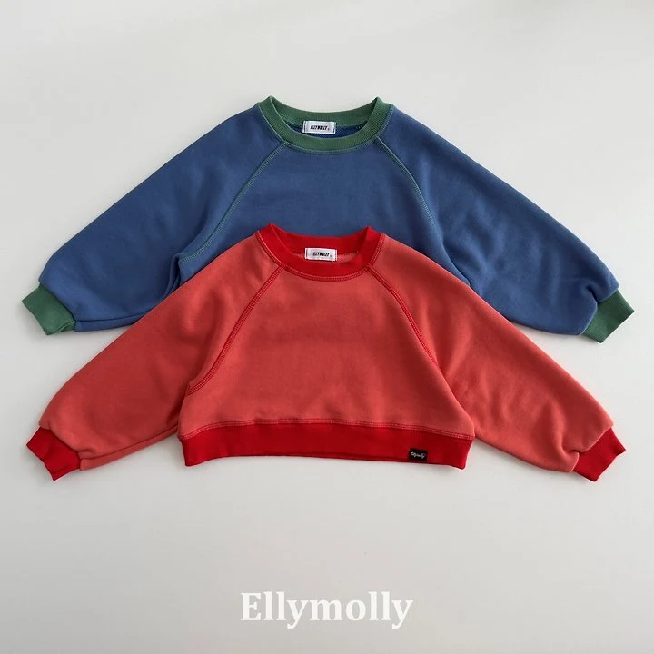 Ellymolly - Korean Children Fashion - #kidsshorts - Ridum Stitch Sweatshirt
