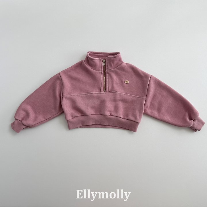 Ellymolly - Korean Children Fashion - #kidsshorts - Archi Pigment Half Zip-up Top - 5
