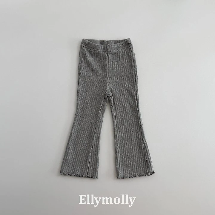 Ellymolly - Korean Children Fashion - #kidsshorts - Big Rib Bootscut Pants - 4