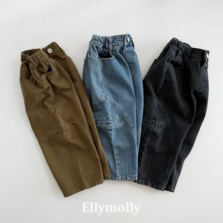 Ellymolly - Korean Children Fashion - #kidsshorts - Haco Balloon Cargo Denim Pants - 4