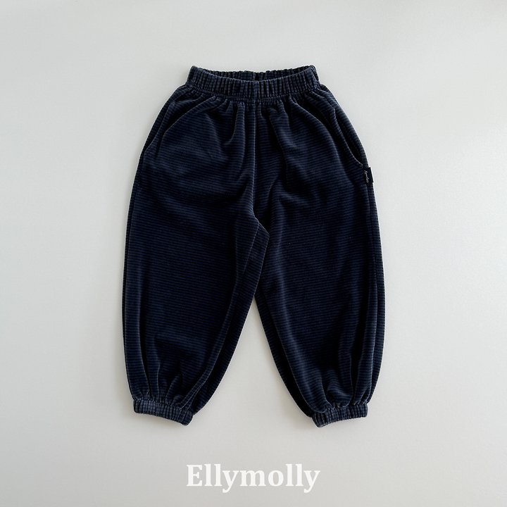 Ellymolly - Korean Children Fashion - #kidsstore - Veloure Stripe Jogger Pants - 4