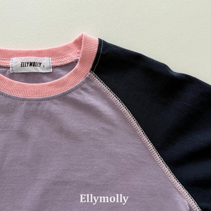 Ellymolly - Korean Children Fashion - #kidzfashiontrend - Color Block Raglan Tee - 9