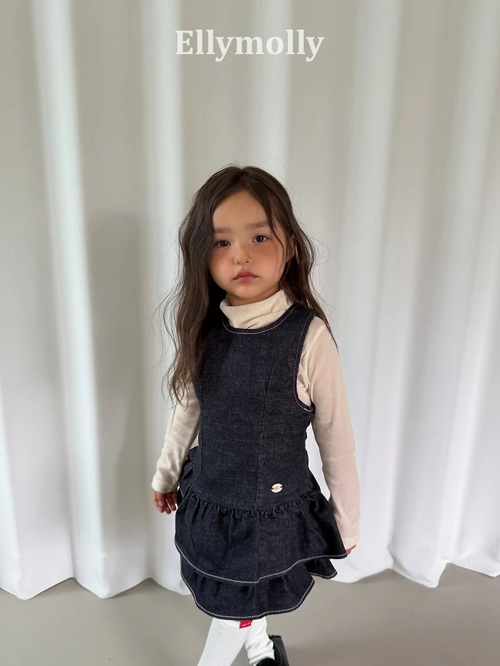 Ellymolly - Korean Children Fashion - #kidzfashiontrend - Velvet Mesh Half Turtleneck Tee - 11