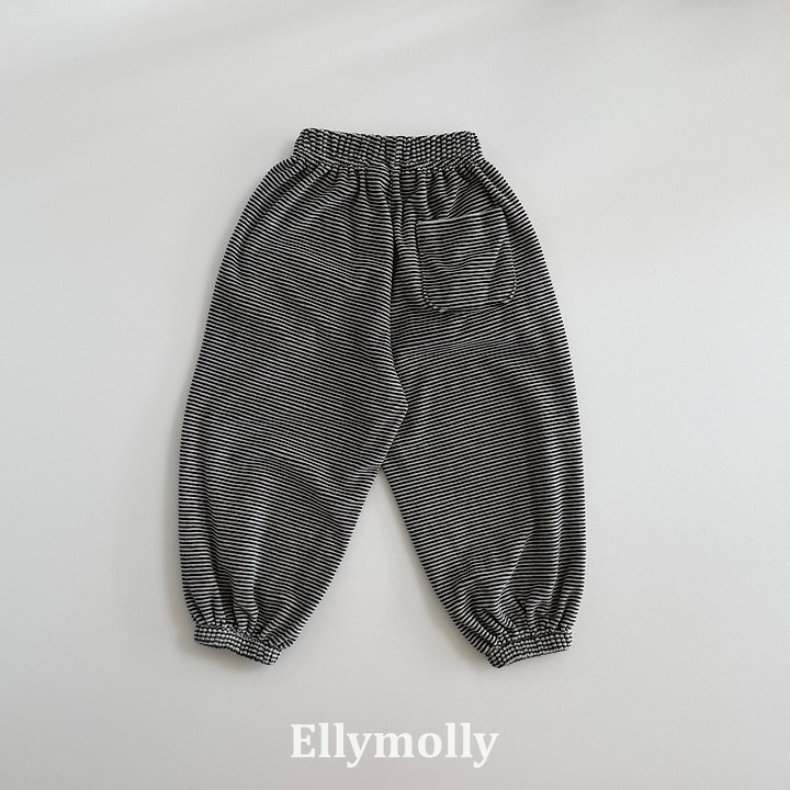 Ellymolly - Korean Children Fashion - #littlefashionista - Veloure Stripe Jogger Pants - 6