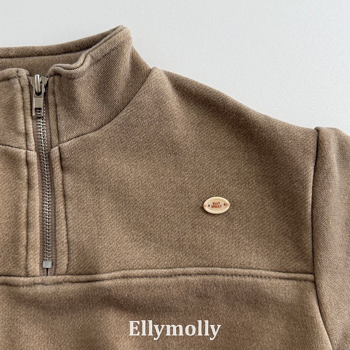 Ellymolly - Korean Children Fashion - #littlefashionista - Archi Pigment Half Zip-up Top - 9