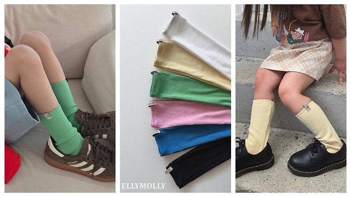 Ellymolly - Korean Children Fashion - #minifashionista - Color Rib Socks - 5