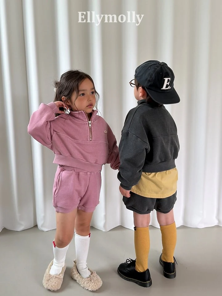 Ellymolly - Korean Children Fashion - #prettylittlegirls - Archi Pigment Half Zip-up Top - 12