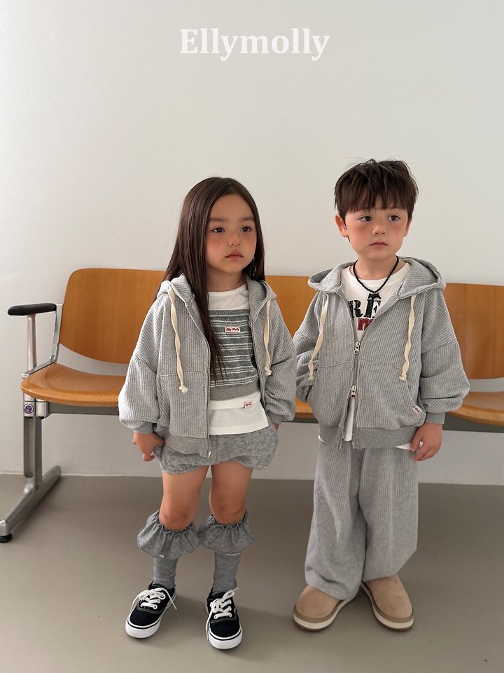 Ellymolly - Korean Children Fashion - #todddlerfashion - Mattew Hood Zip-up - 11