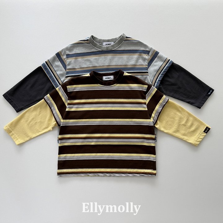 Ellymolly - Korean Children Fashion - #toddlerclothing - Campus Colored Tee