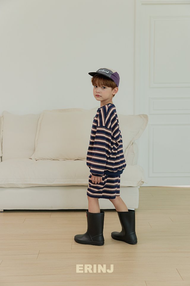 Erin J - Korean Children Fashion - #Kfashion4kids - Border Shorts Top & Bottom Set - 11