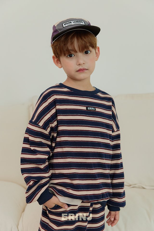 Erin J - Korean Children Fashion - #childofig - Border Shorts Top & Bottom Set - 4