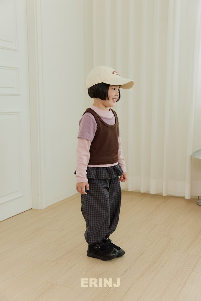 Erin J - Korean Children Fashion - #discoveringself - Check Frill Pants Set - 3