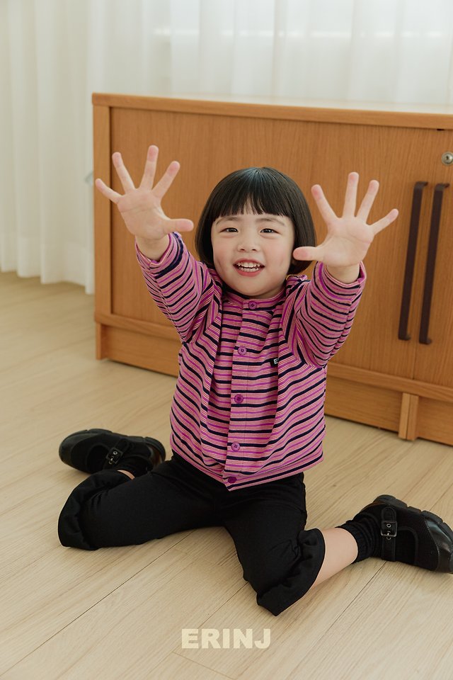 Erin J - Korean Children Fashion - #kidsshorts - Striped Cardigan - 7