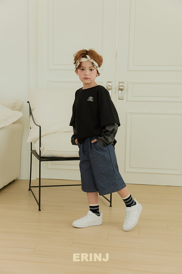 Erin J - Korean Children Fashion - #kidsshorts - Camo Layered Tee - 9
